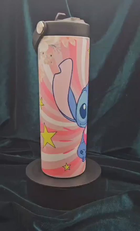 BLUE ALIEN WITH STARS dual drink bottle tumbler #11.2
